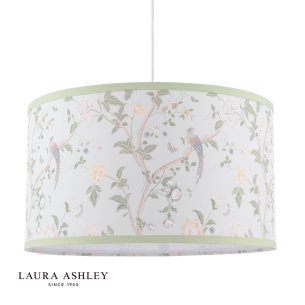 Laura Ashley Summer Palace Eau De Nil Green Cotton Drum Shade 38cm