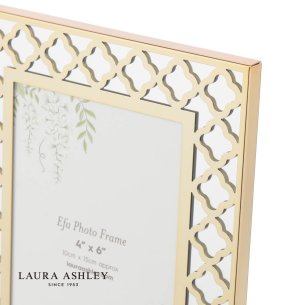 Laura Ashley Efa Photo Frame Polished Gold and Mirror 4
