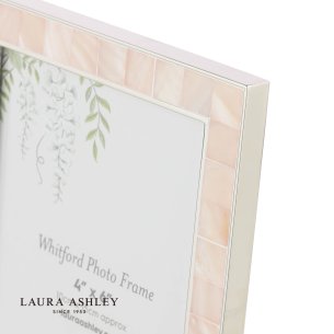 Laura Ashley Whitford Photo Frame Polished Nickel and Pink 4