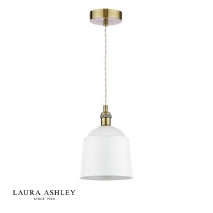 Laura Ashley Porcelain Pendant Cream and Antique Brass