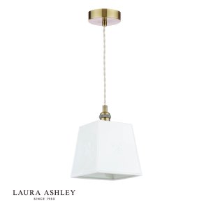 Laura Ashley Porcelain Pendant Cream and Antique Brass