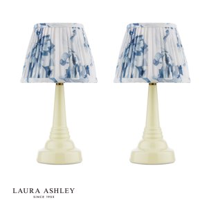 Laura Ashley Adwick Twin Pack Table Lamp Cream Ceramic With Shade
