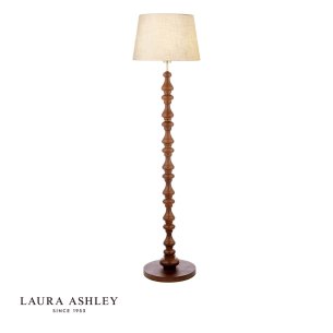 Laura Ashley Millbrook Floor Lamp Dark Wood and Industrial Brass Base Only