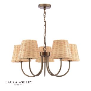 Laura Ashley Hasfield 5 Light Pendant Satin Bronze With Shade