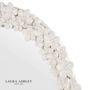 Laura Ashley Romsey Mirror Matt White 65cm