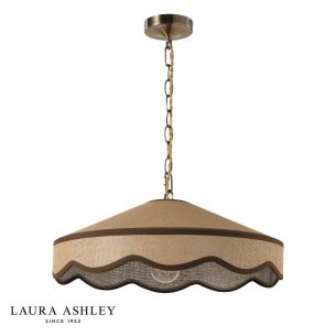 Laura Ashley Buckenham Pendant Rattan and Antique Brass