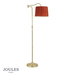 Joules Petworth Floor Lamp Matt Antique Brass With Shade
