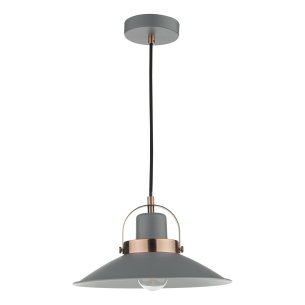 Liden Pendant Matt Grey and Polished Copper