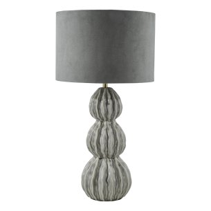 Lorelai Table Lamp Grey Ceramic With Shade