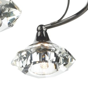 Luther 4 Light Semi-Flush Polished Black Chrome and Crystal