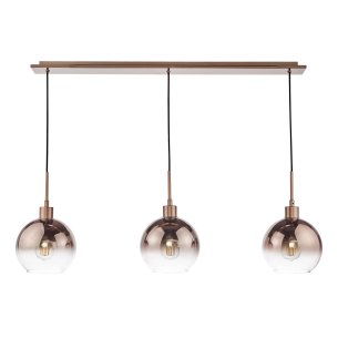 Lycia 3 Light Bar Pendant Satin Bronze and Bronze Ombre Glass