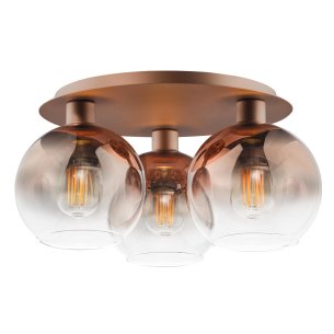 Lycia 3 Light Flush Satin Bronze and Bronze Ombre Glass