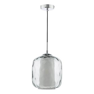 Majella Pendant Polished Chrome and Smoked Glass