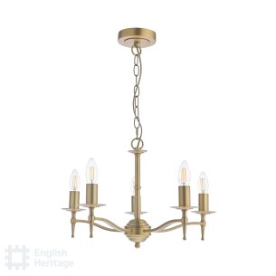 Marble Hill 5 Light Armed Pendant Aged Brass Fitting Only
