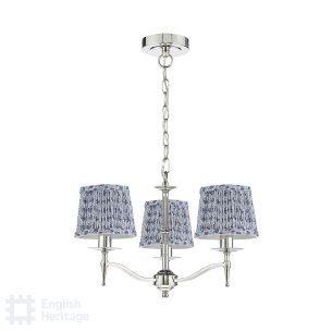 Marble Hill 3 Light Armed Pendant Polished Nickel With Shade