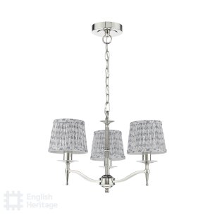 Marble Hill 3 Light Armed Pendant Polished Nickel With Shade