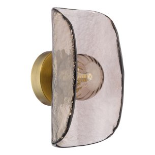 Megara Wall Light Antique Bronze and Tea Smoked Glass