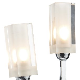 Morgan 2 Light Wall Light Polished Chrome and Glass