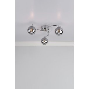 Nakita 3 Light Semi Flush Polished Chrome With Smoked Glass