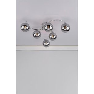 Nakita 6 Light Semi Flush Polished Chrome With Smoked Glass