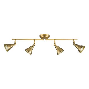 Nathaniel 4 Light Bar Spotlight Aged Brass