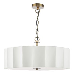 Noura 3 Light Pendant Ivory and Antique Bronze
