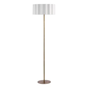 Noura Floor Lamp Antique Bronze and Ivory Ivory Scallop Shade