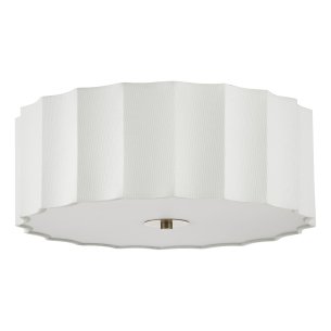 Noura 3 Light Flush Ivory and White