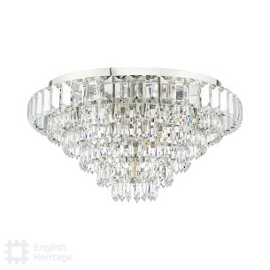 Osborne House 7 Light Flush Polished Nickel and Crystal