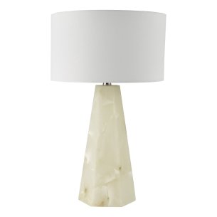 Paget Table Lamp Alabaster and Matt Antique Brass Base Only