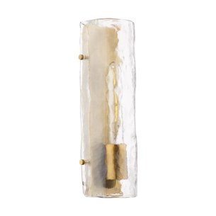 Ravis Wall Light Antique Bronze and Textured Glass
