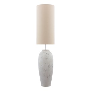 Roetta Floor Lamp White and Natural With Shade