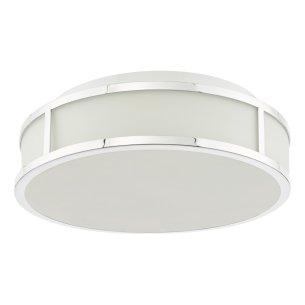 Royce 2 Light Bathroom Flush Polished Chrome and Opal Glass IP44