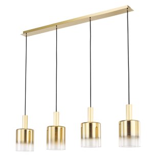 Savannah 4 Light Bar Pendant Satin Gold and Gold Ombre Glass