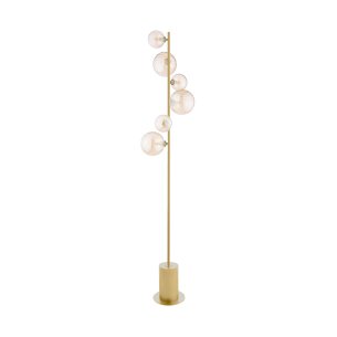 Spiral 6 Light Floor Lamp Matt Gold