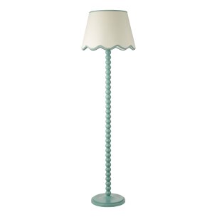 Spool Floor Lamp Blue With Shade