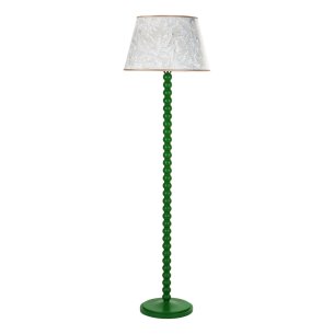 Spool Floor Lamp Green With Shade