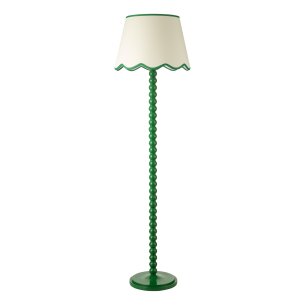 Spool Floor Lamp Green With Shade