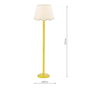Spool Floor Lamp Yellow With Shade