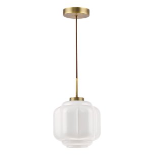 Sumitra Small Pendant Antique Bronze and Opal Glass