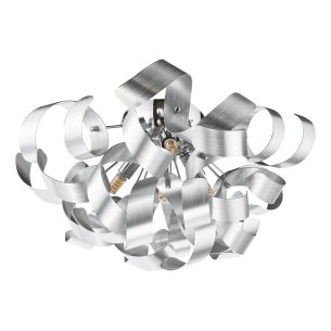 Swash 4 Light Flush Polished Chrome and Brushed Aluminium