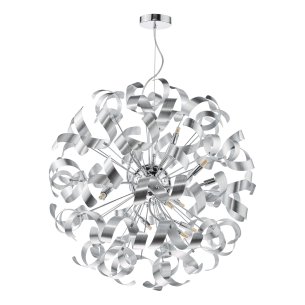 Swash 12 Light Pendant Polished Chrome and Brushed Aluminium