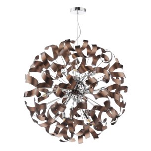 Swash 12 Light Pendant Polished Chrome and Brushed Copper