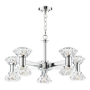 Tiana 10 Light Armed Pendant Polished Chrome