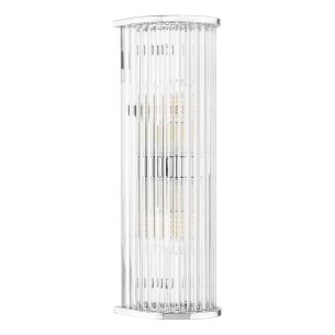 Tobiah 2 Light Bathroom Wall Light Polished Chrome and Glass IP44