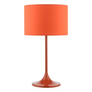 Toledo Table Lamp Satin Orange With Shade