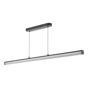 Tube Bar Pendant Satin Black and Opal LED