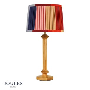 Joules Hardwick Table Lamp Wood and Matt Antique Brass With Shade