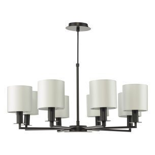 Tyler 8 Light Armed Pendant Matt Black With Shade