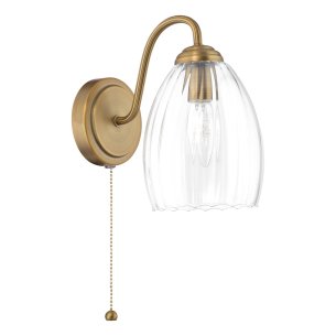 Valora Wall Light Antique Bronze and Ribbed Glass